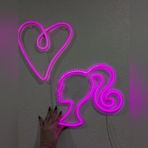 Pink Neon Heart and Barbie Light